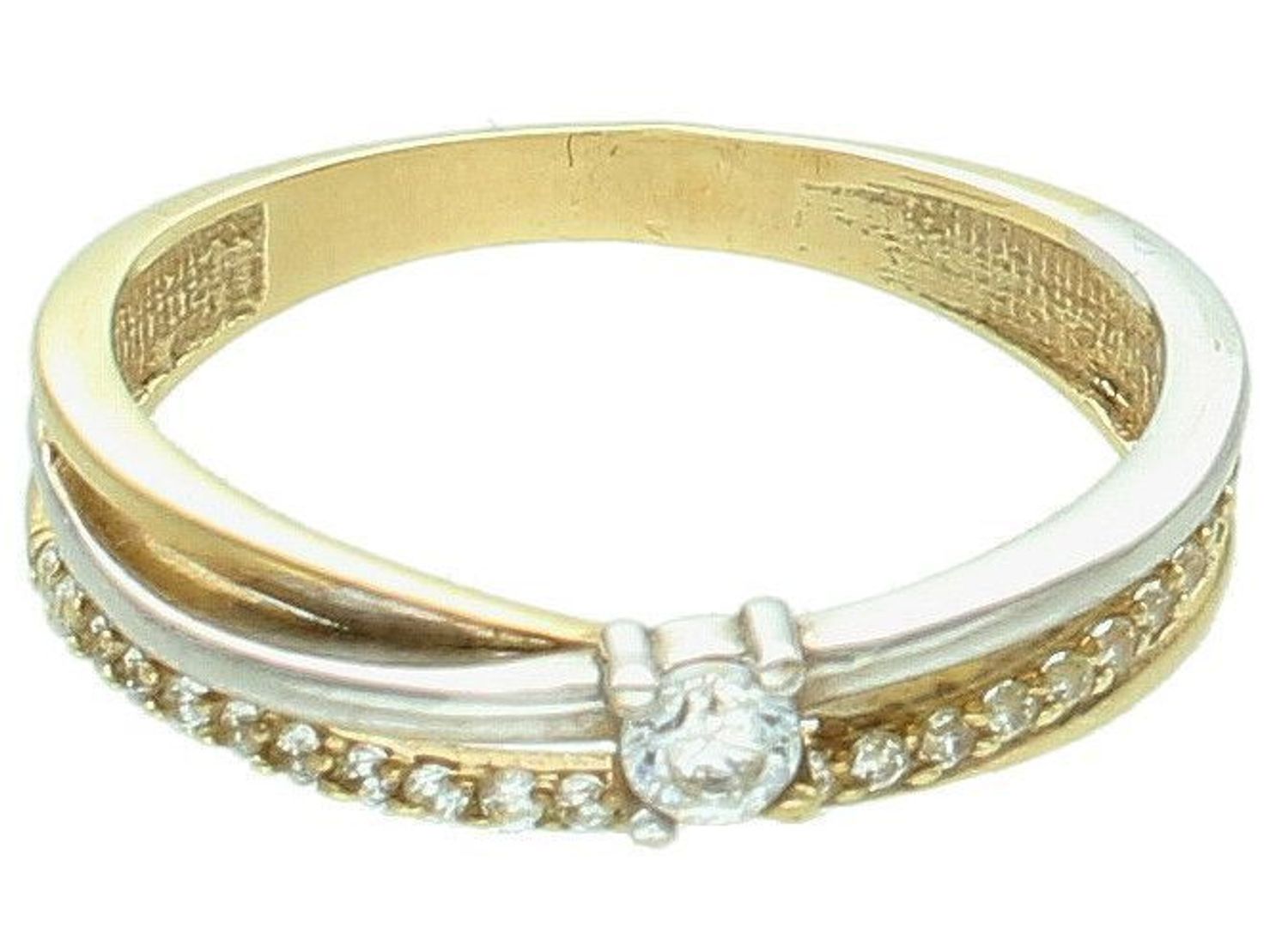 Złoty pierścionek damski 333 z białym złotem i cyrkoniami rozmiar 16 PI 3022.jpg